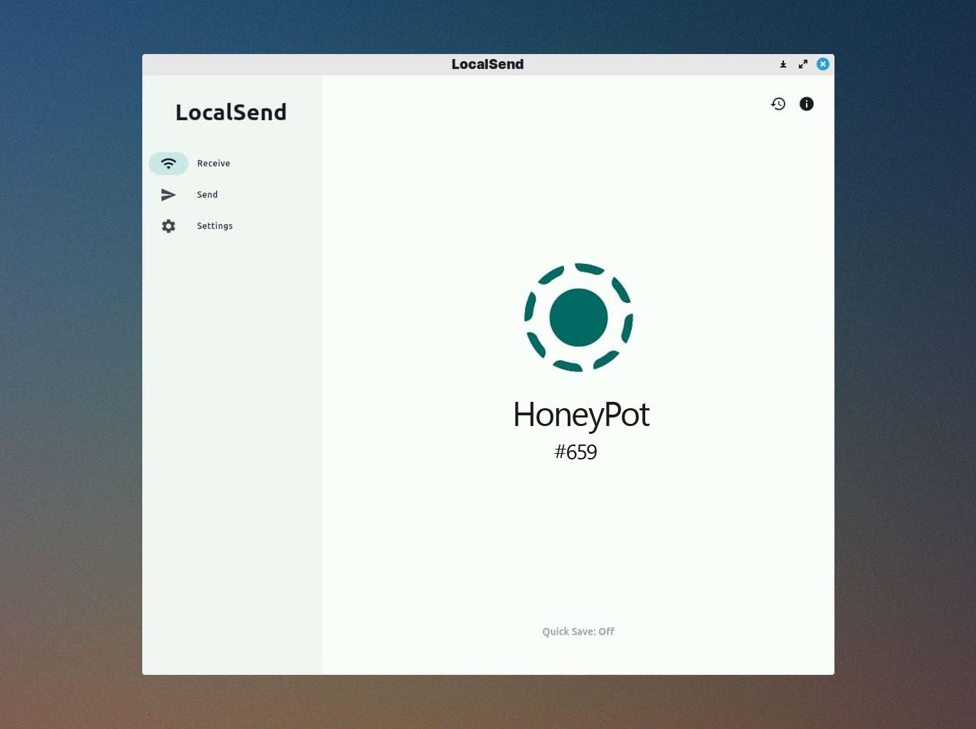 LocalSend desktop app on Windows showing a nearby phone in the device list